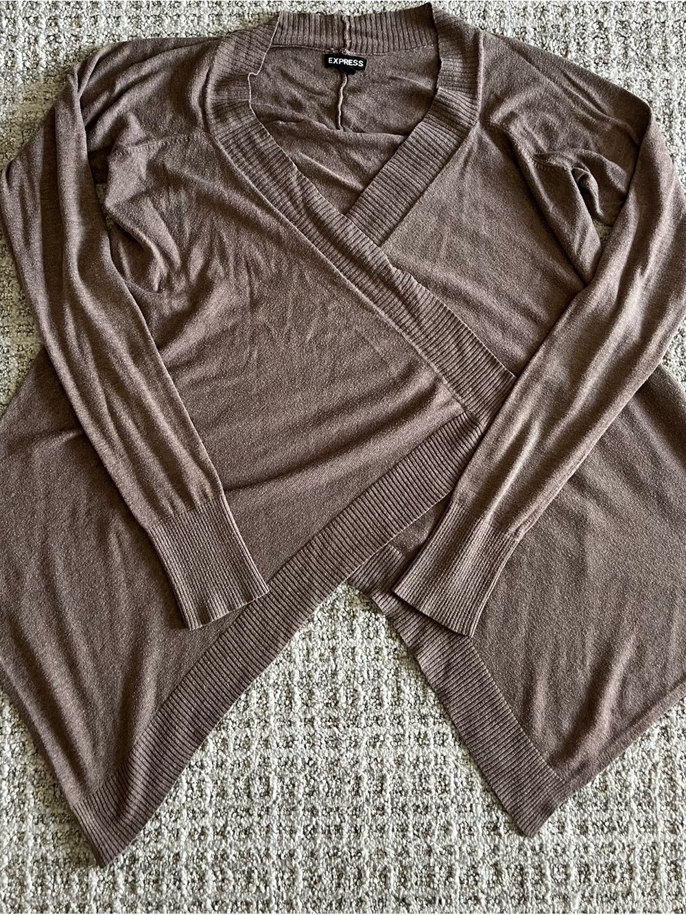 Express Women's Taupe Brown Wrap Cardigan